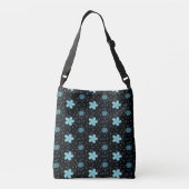 Schwarze Tasche mit Blue Paisley Floral Print (Rückseite)