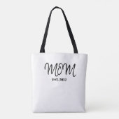Schwarze Tasche mit Schriftzug 'Established Mom' (Rückseite)