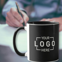 Schwarze Tasse des benutzerdefinierten Logos