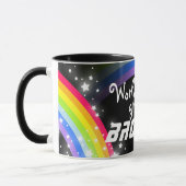 "Schwarze Tasse des beststen des Regenbogens (Links)