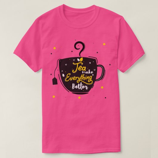 Schwarze Tasse Tee macht alles besser (Design vorne)