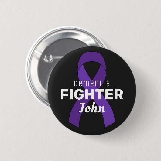 Schwarze Taste Dementia Ribbon Button (Vorne & Hinten)