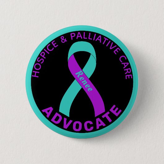 Schwarze Taste für Hospy & Palliative Care Ribbon Button (Vorderseite)