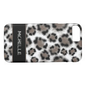 Schwarze Taupe Leopard Print benutzerdefinierbar Case-Mate iPhone Hülle (Rückseite (Horizontal))