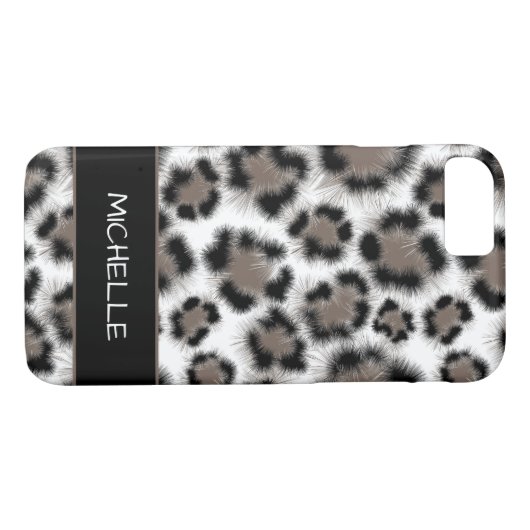 Schwarze Taupe Leopard Print benutzerdefinierbar Case-Mate iPhone Hülle (Rückseite (Horizontal))