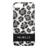 Schwarze Taupe Leopard Print benutzerdefinierbar Case-Mate iPhone Hülle (Rückseite)