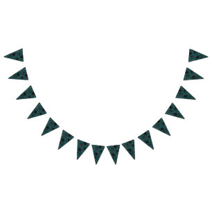 Schwarze Teal-Rosen-Gotische Elegante Hochzeit Wimpelkette