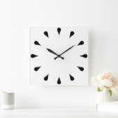 Schwarze Teardrops Quadratische Wanduhr (Zuhause)