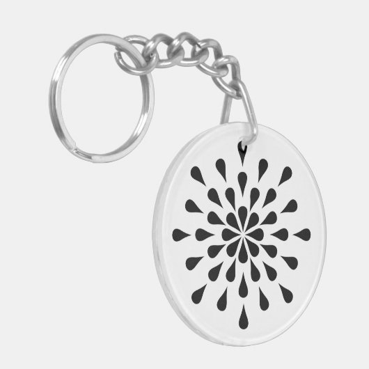 Schwarze Teardrops Schlüsselanhänger (Vorderseite links)