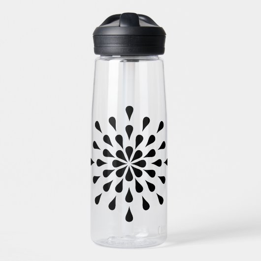 Schwarze Teardrops Trinkflasche (Vorne)