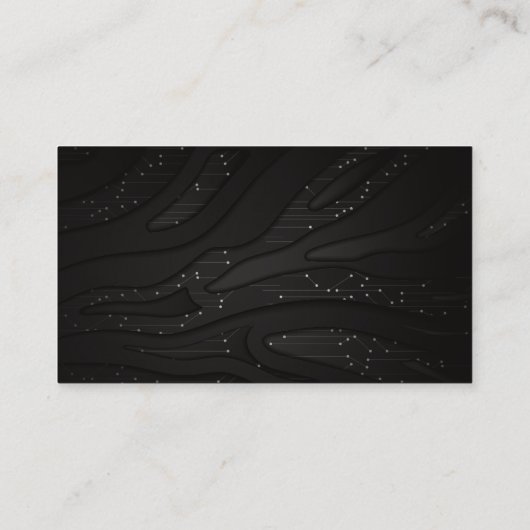 Schwarze Tech Moderne Hintergründe Visitenkarte (Rückseite)