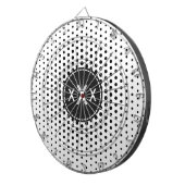 Schwarze Techno Dots Modernes Monogramm Dartscheibe (Vorderseite rechts)