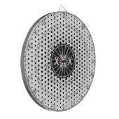 Schwarze Techno Dots Modernes Monogramm Dartscheibe (Vorderseite Links)