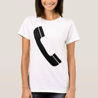 schwarze Telefonikone T-Shirt