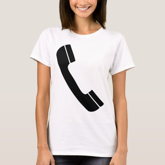 schwarze Telefonikone T-Shirt (Vorderseite)
