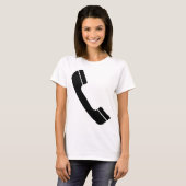 schwarze Telefonikone T-Shirt (Vorne ganz)