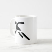 schwarze Tennisikone Kaffeetasse (Vorderseite Links)