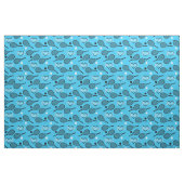 Schwarze Tennisschläger in Blau Stoff (Fat Quarter (45,7 x 55,9 cm))
