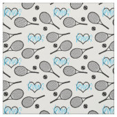 Schwarze Tennisschläger in Weiß Stoff (Muster)