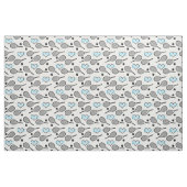 Schwarze Tennisschläger in Weiß Stoff (Fat Quarter (45,7 x 55,9 cm))