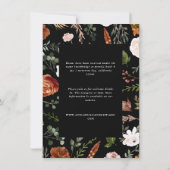 Schwarze Terrakotta Blumenzwiebeldetails Einladung (Rückseite)