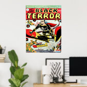 SCHWARZE TERROR Cooles Vintages Comic Buchabdeckun Poster (Heimbüro)