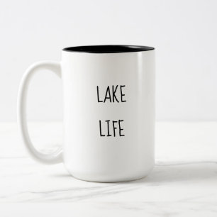 Schwarze Text Lake Life Liebhaber Keramik-Tasse Zweifarbige Tasse
