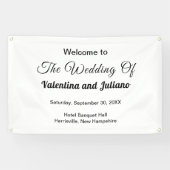 Schwarze Texte auf weißem Hintergrund Hochzeitsrec Banner (Horizontal)