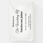 Schwarze Texte auf weißem Hintergrund Hochzeitsrec Banner (Vertikal)