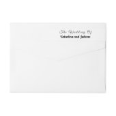 Schwarze Texte auf weißer Hintergrundhochzeit (Rückseite)