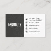 Schwarze Textur Betonwand Visitenkarte (Rückseite)