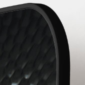 Schwarze Textur Design Monogram Pickleball Paddel Schläger (Linke Seite)