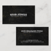 Schwarze Textur Gold Glitzern Fitness Design Visitenkarte (Vorne/Hinten)