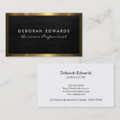 Schwarze Textur | Gold Metallic Shine Visitenkarte (Vorne/Hinten)