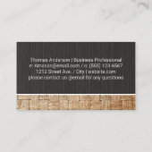 Schwarze Textur | Holz Visitenkarte (Rückseite)