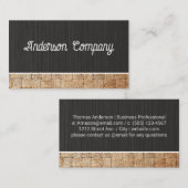 Schwarze Textur | Holz Visitenkarte (Vorne/Hinten)