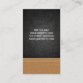 Schwarze Textur | Stielleder Visitenkarte (Rückseite)
