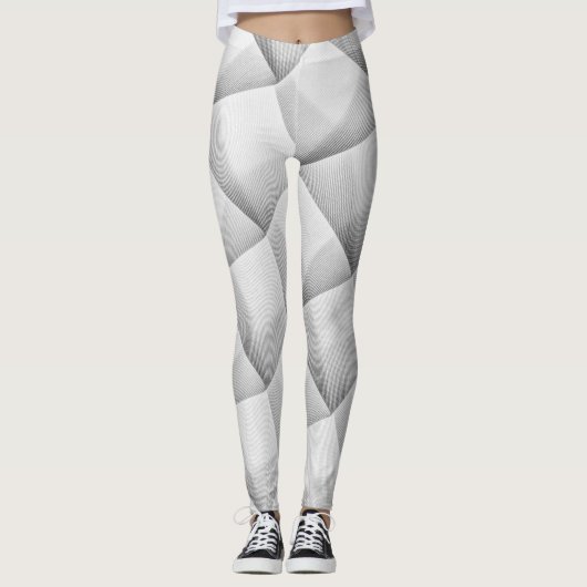 Schwarze Texturen auf weißem Hintergrund Leggings (Vorderseite)