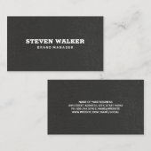 Schwarze, texturierte Betonwand Visitenkarte (Vorne/Hinten)