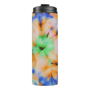 Schwarze Tie Dye, grungy vintage. Thermosbecher