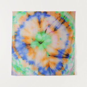 Schwarze Tie Dye, grungy Vintage. Wandteppich