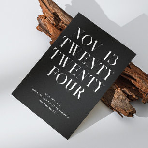 Schwarze-Tie-Moderne-Hochzeit. Minimalistisch Form Save The Date