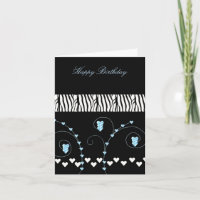 Schwarze Tiermuster-Herzen-Geburtstag