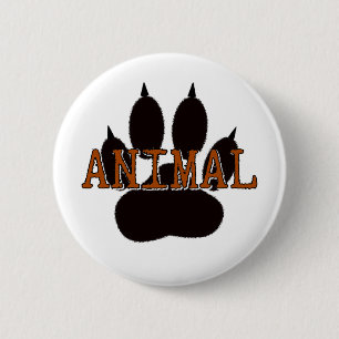 Schwarze Tierpfoten Button