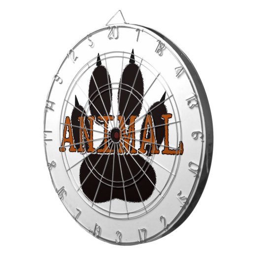 Schwarze Tierpfoten Dartscheibe (Vorderseite rechts)