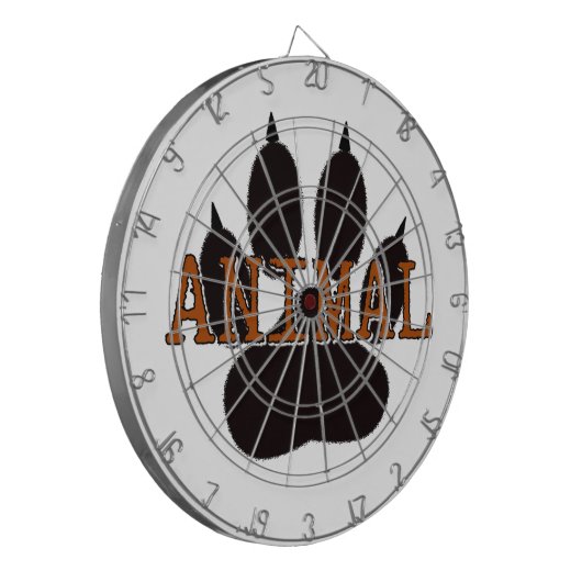 Schwarze Tierpfoten Dartscheibe (Vorderseite Links)