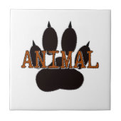 Schwarze Tierpfoten Fliese (Vorderseite)