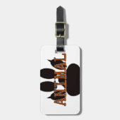 Schwarze Tierpfoten Gepäckanhänger (Vorderseite vertikal)