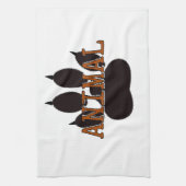 Schwarze Tierpfoten Geschirrtuch (Vertikal)