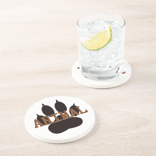 Schwarze Tierpfoten Getränkeuntersetzer (Seite)